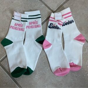 Shiraleah Après Pickleball and Dinker Socks Set - Green and Pink